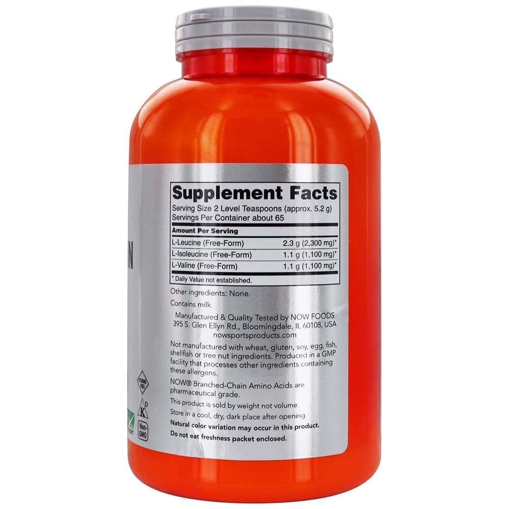 NOW Sports Ramificado cadeia aminoácido em pó - 12 oz. NOW Foods - Imagem 2