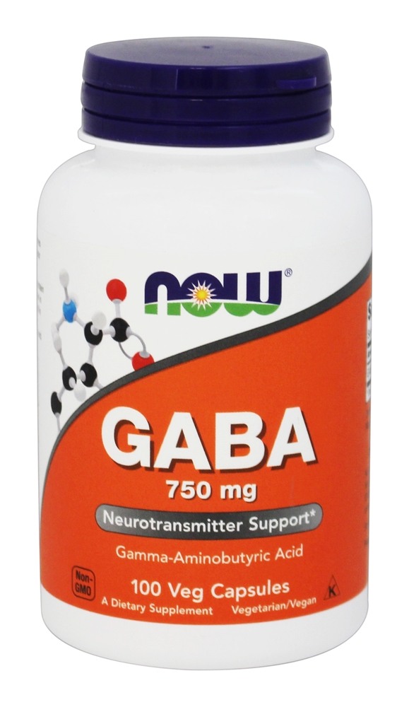 GABA 750 mg. - Cápsulas vegetarianas 100 NOW Foods