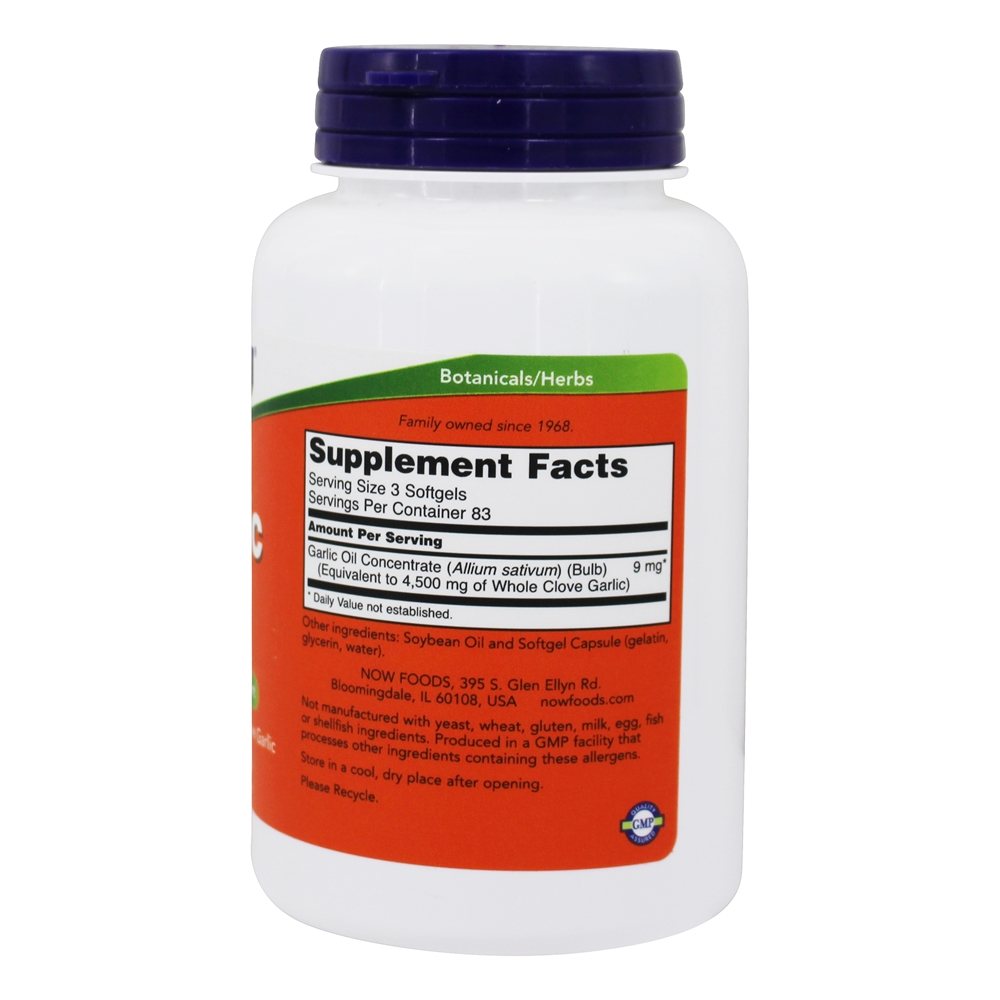 Óleo de alho 1500 mg. - 250 Softgels NOW Foods - Imagem 2