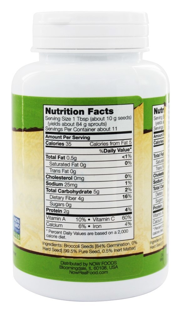 Sementes De Brócolis - 4 oz. NOW Foods - Imagem 2