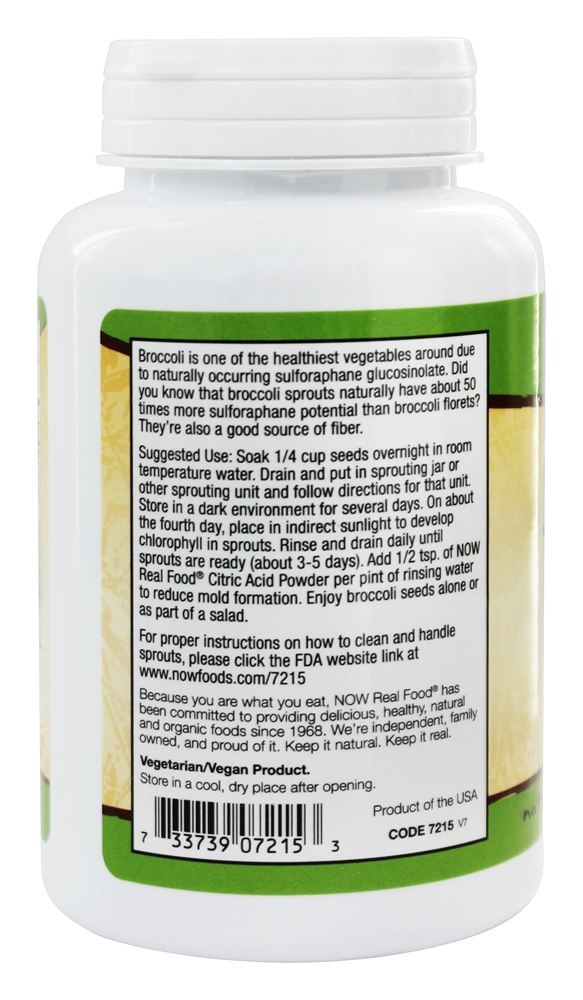 Sementes De Brócolis - 4 oz. NOW Foods - Imagem 3