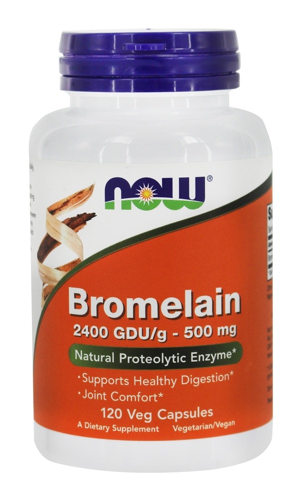 Bromelaína 2400 GDU/g 500 mg. - Cápsulas vegetarianas 120 NOW Foods