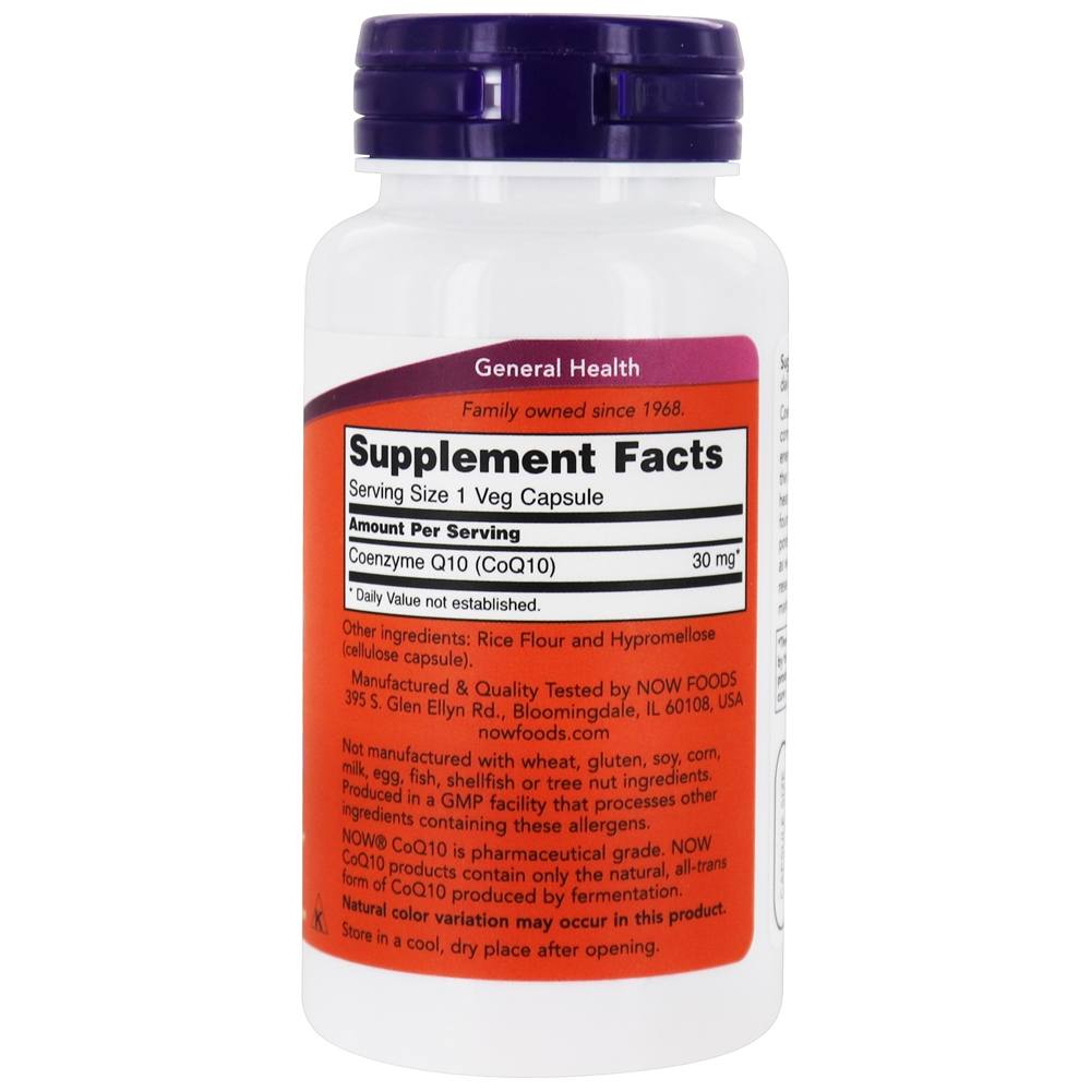CoQ10 Para a Saúde Cardiovascular 30 mg. - 60 Cápsula (s) vegetal (s) NOW Foods - Imagem 2