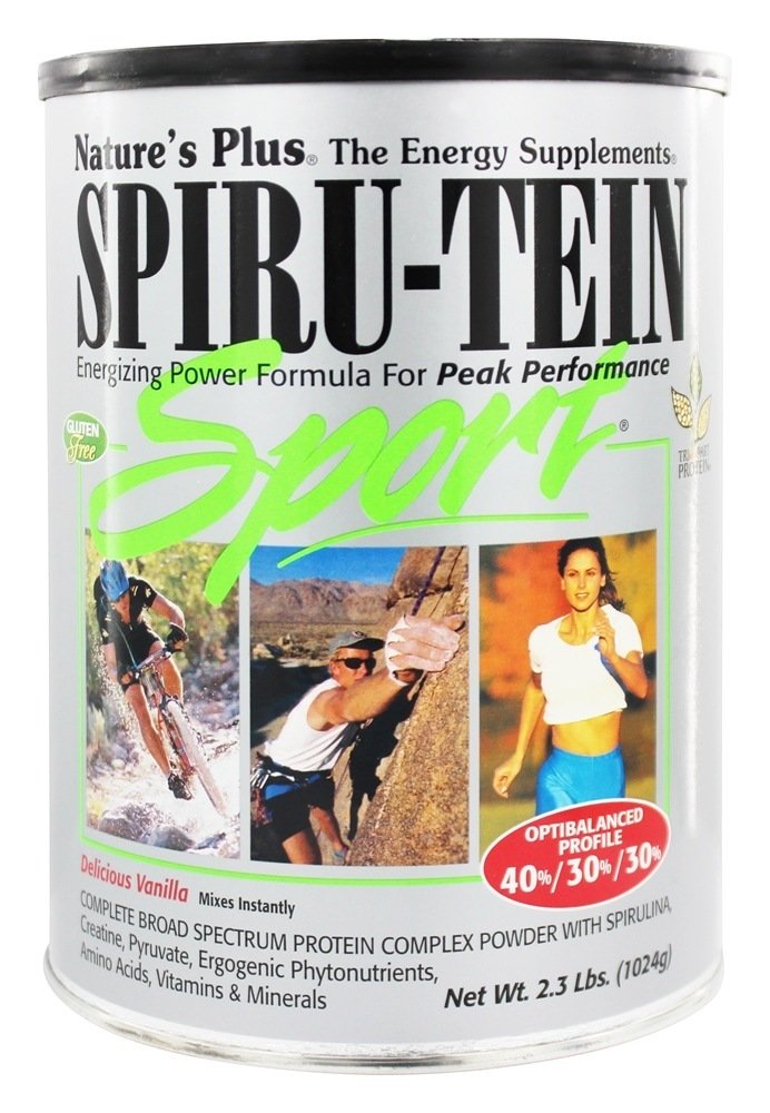 Spiru-Tein Esporte Pico Atuação Proteína Pó Baunilha - 2.3 lbs. Natures Plus
