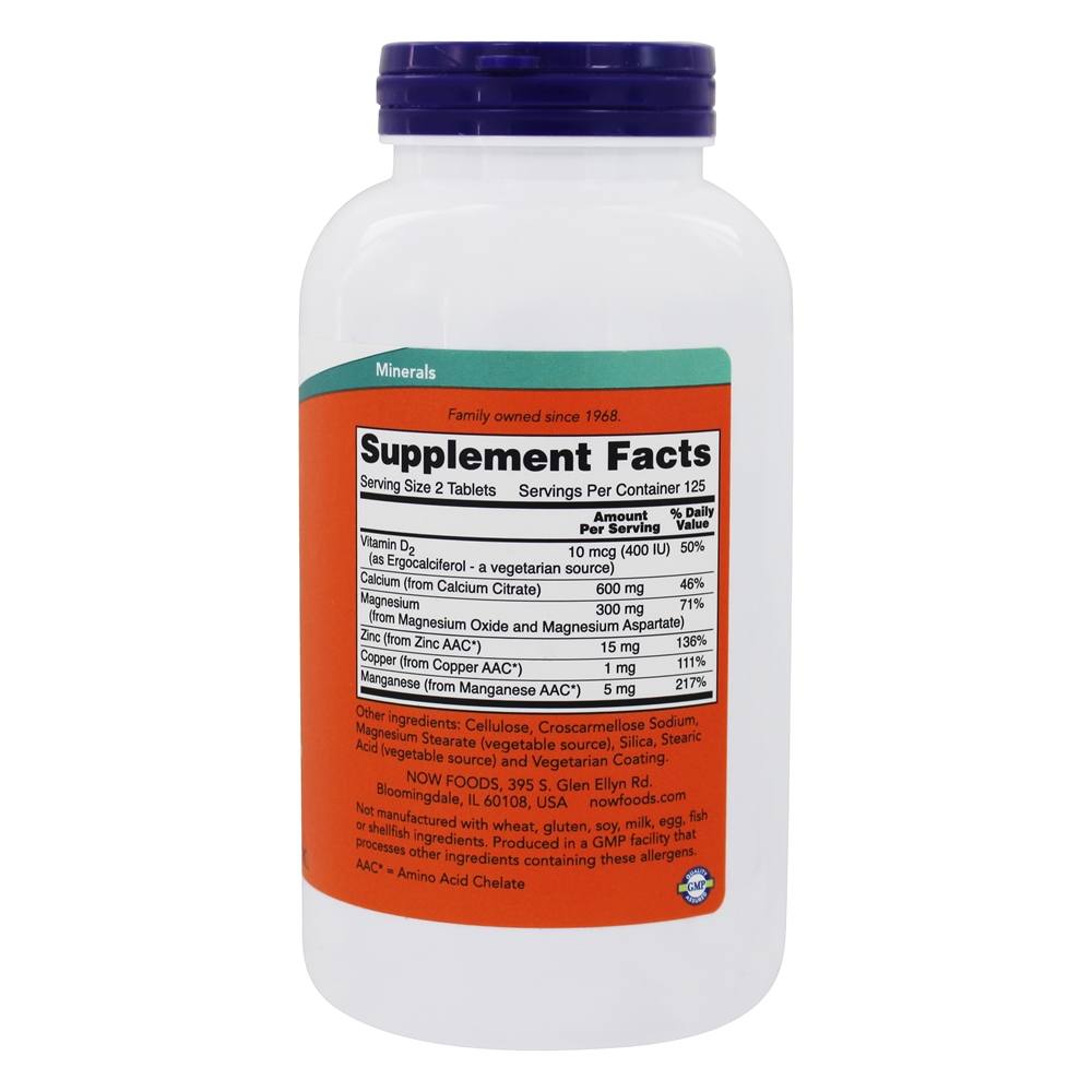 Citrato de cálcio - 250 Tablets NOW Foods - Imagem 2