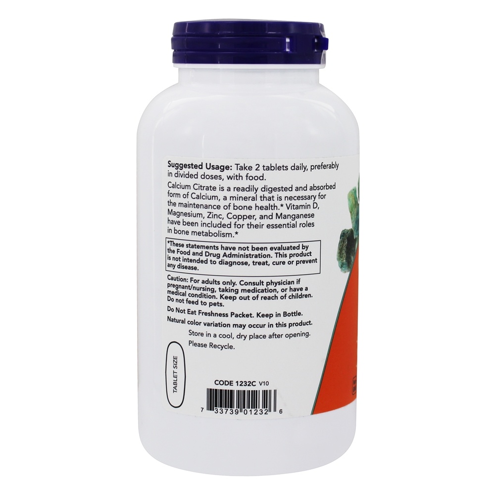 Citrato de cálcio - 250 Tablets NOW Foods - Imagem 3