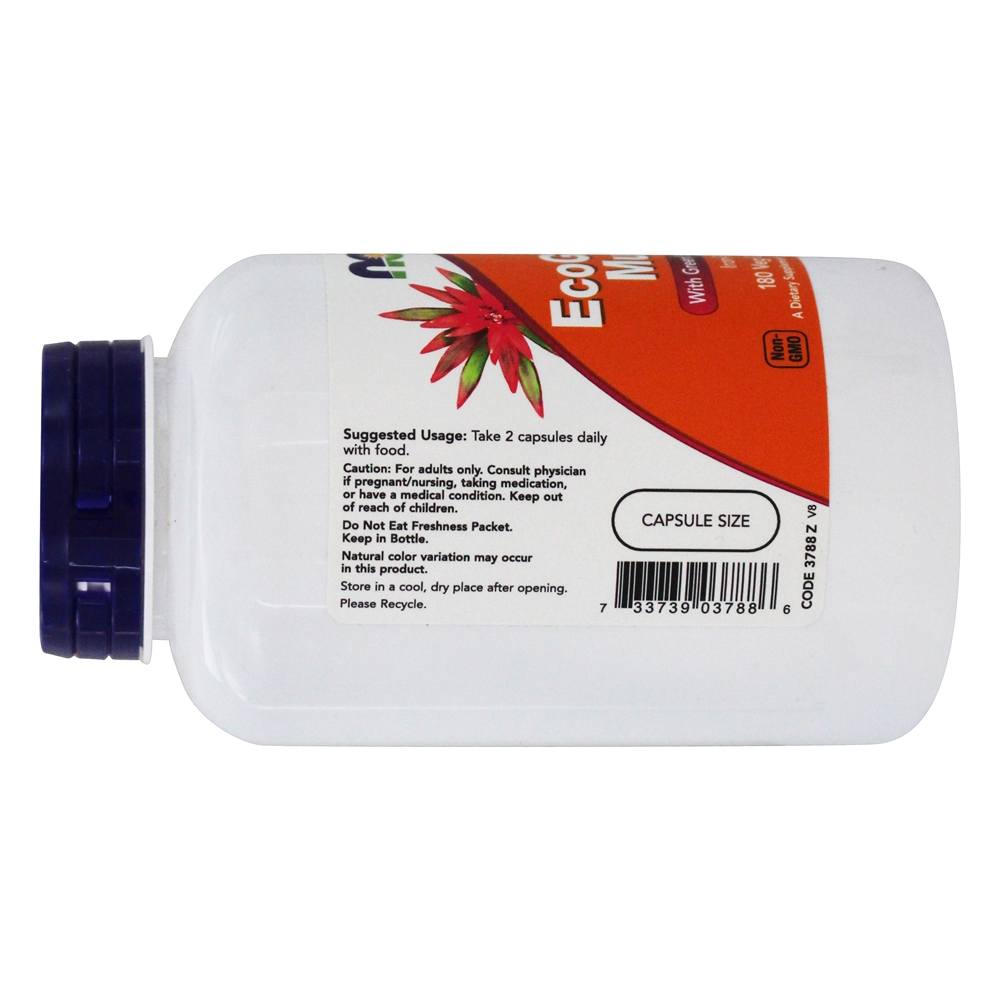 Eco-Verde Múltiplas com Verde Superfood Ferro-Livre - Cápsulas vegetarianas 180 NOW Foods - Imagem 3