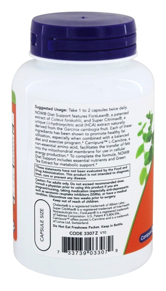 Suporte dietético com ForsLean - Cápsulas vegetarianas 120 NOW Foods - Imagem 3