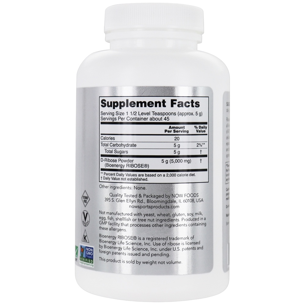 NOW Sports D-Ribose Powder - 8 oz. NOW Foods - Imagem 2