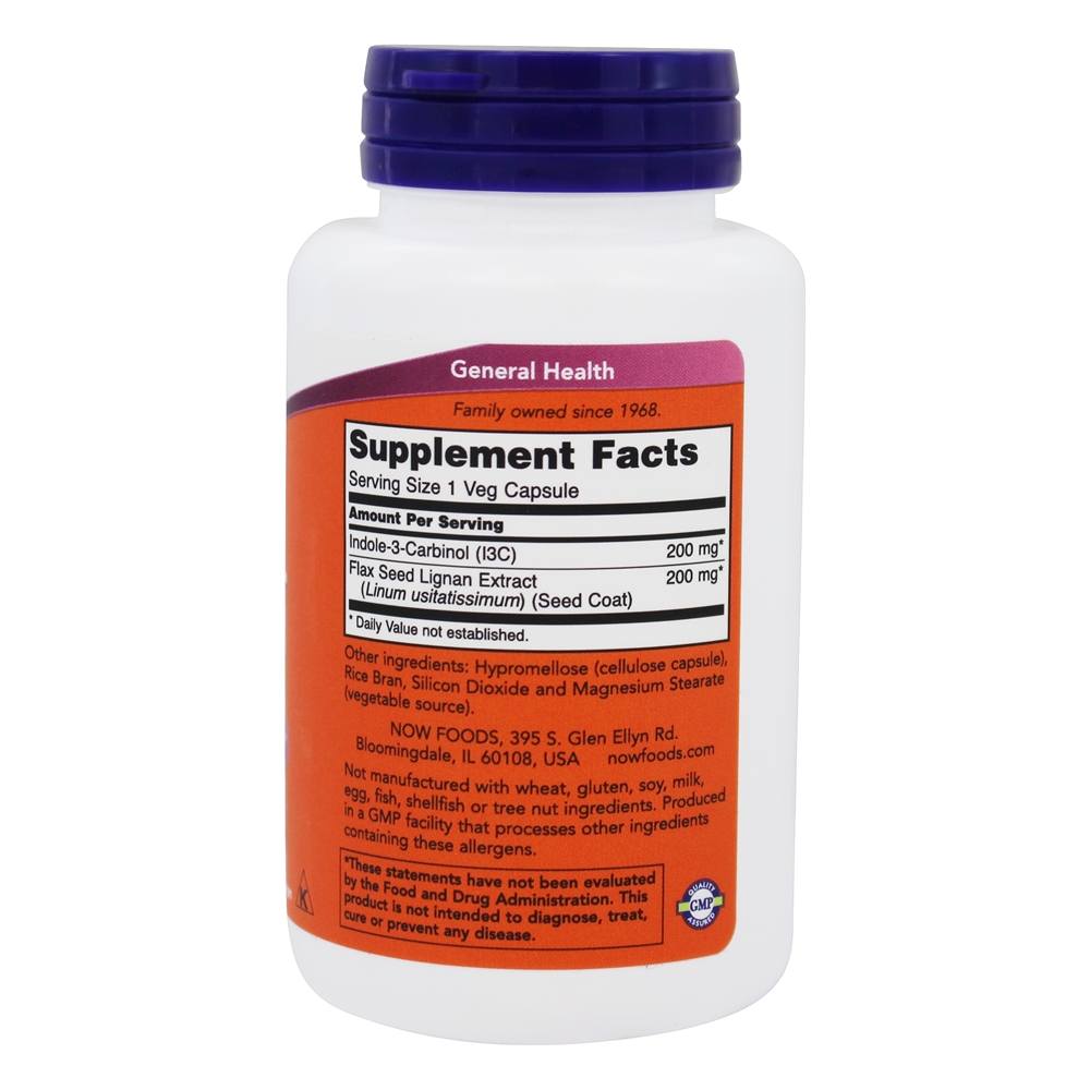 Indole-3 Carbinol (I3C) 200 mg . - 60 Cápsula (s) vegetal (s) NOW Foods - Imagem 2