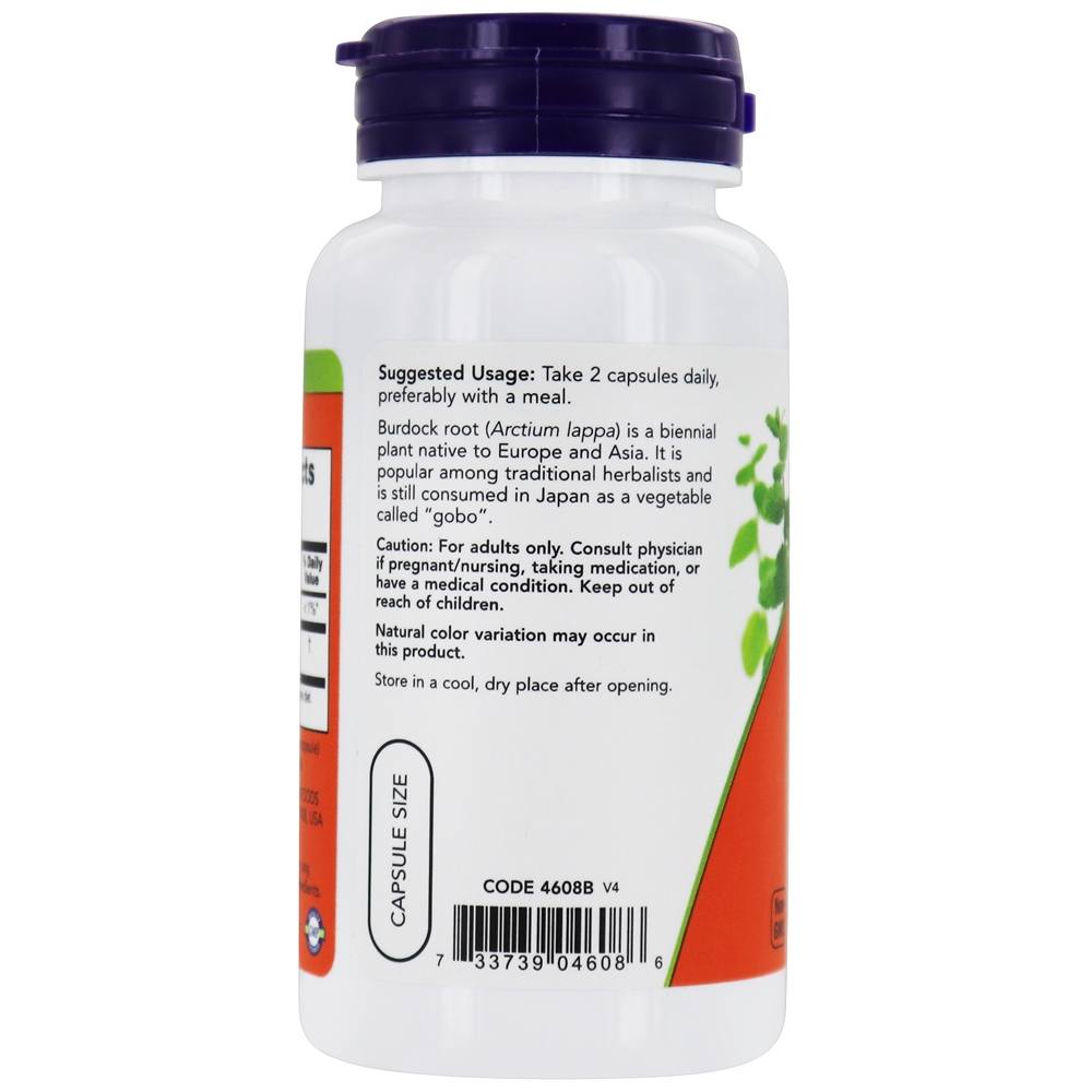 Raiz de Burdock 430 mg. - 100 Cápsula (s) vegetal (s) NOW Foods - Imagem 3