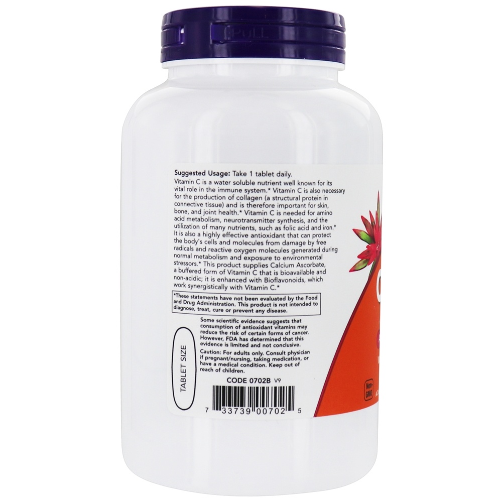 Complexo tamponado de vitamina C-1000 - 180 Tablets NOW Foods - Imagem 3