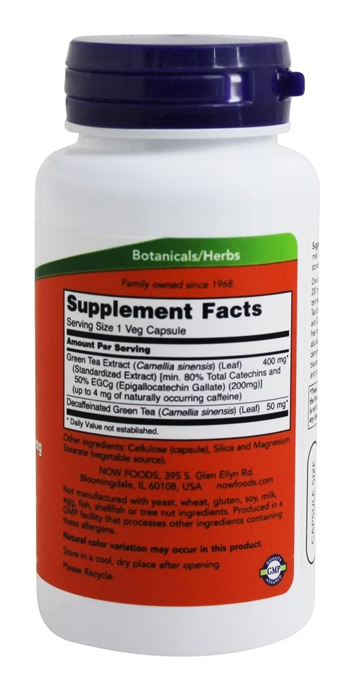 EGCg Suporte a Extrato de Chá Verde Antioxidante 400 mg. - Cápsulas vegetarianas 90 NOW Foods - Imagem 2