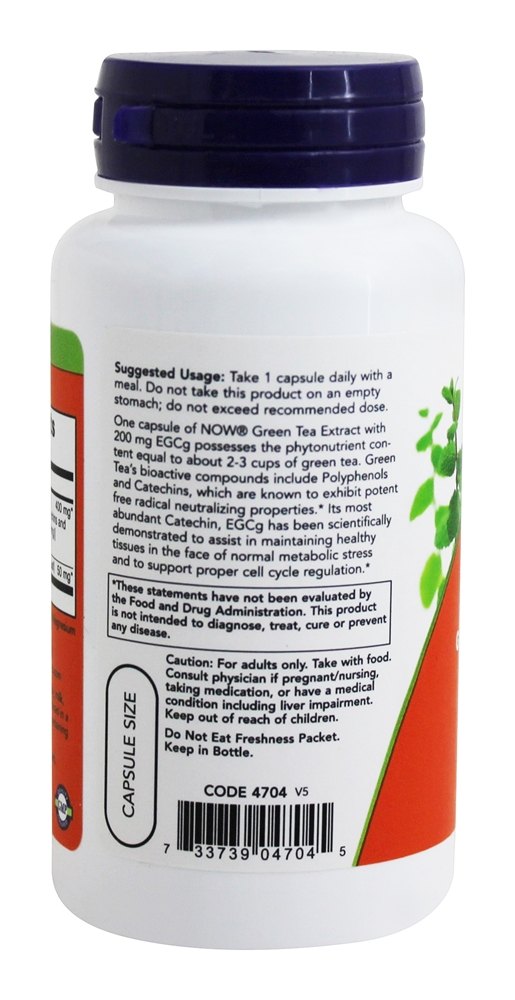 EGCg Suporte a Extrato de Chá Verde Antioxidante 400 mg. - Cápsulas vegetarianas 90 NOW Foods - Imagem 3