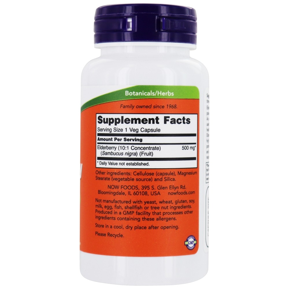 Extrato de sabugueiro 500 mg. - 60 Cápsula (s) vegetal (s) NOW Foods - Imagem 2