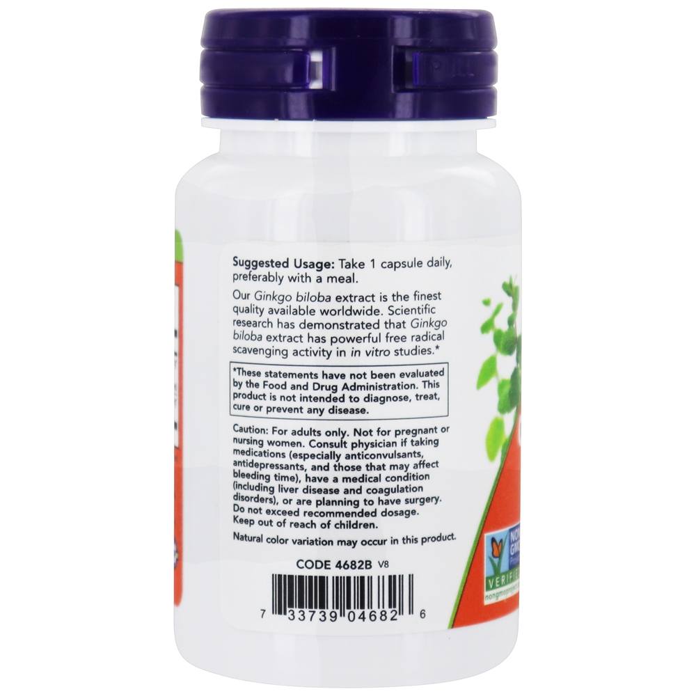 Dupla força de ginkgo biloba 120 mg . - 50 Cápsula (s) vegetal (s) NOW Foods - Imagem 3
