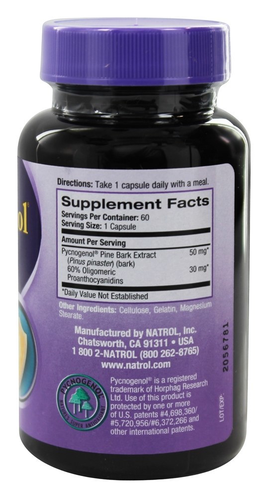 Pycnogenol 50 mg. - Cápsulas 60 Natrol - Imagem 2
