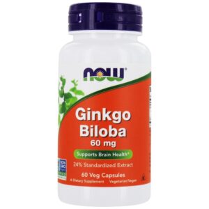 Ginkgo Biloba 60 mg. - Cápsulas vegetarianas 60 NOW Foods