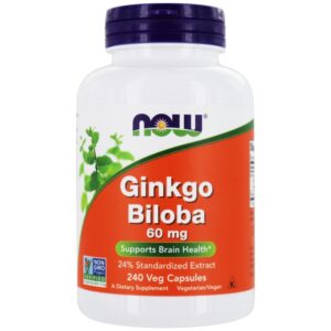 Ginkgo Biloba 60 mg. - Cápsulas vegetarianas 240 NOW Foods