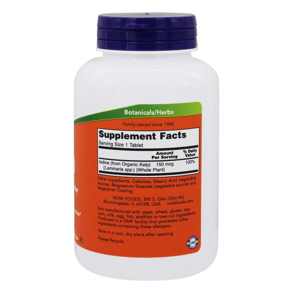 Kelp Iodo Vegetariano 150 mcg. - 200 Tablets NOW Foods - Imagem 2