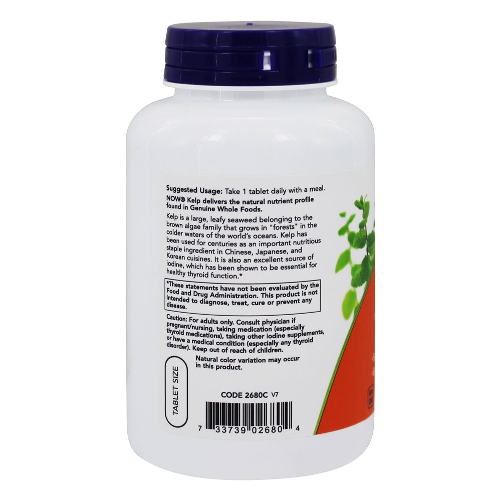 Kelp Iodo Vegetariano 150 mcg. - 200 Tablets NOW Foods - Imagem 3