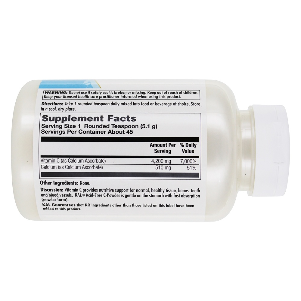 Pó de vitamina C sem ácido - 8 oz. Kal - Imagem 2