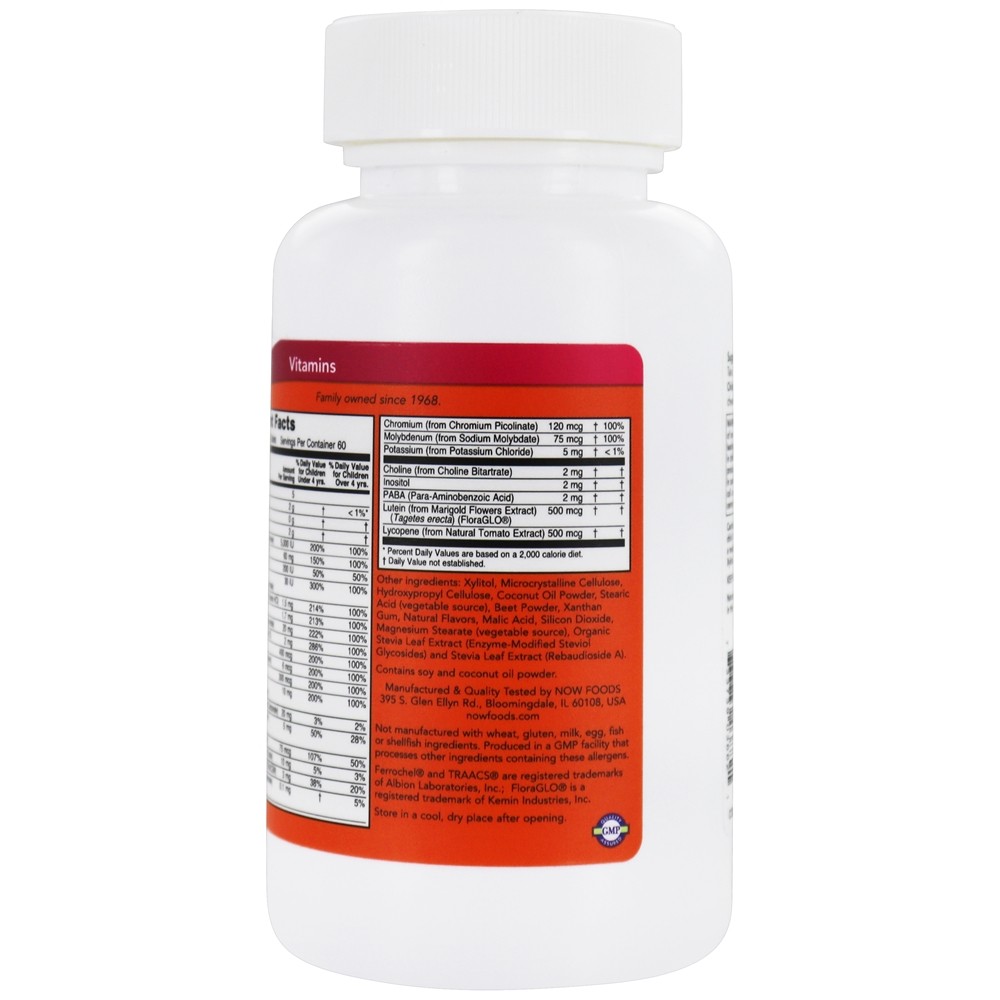 Kid Vits Multivitamínico Sabor Explosão de Frutas - 120 comprimidos mastigáveis NOW Foods - Imagem 3