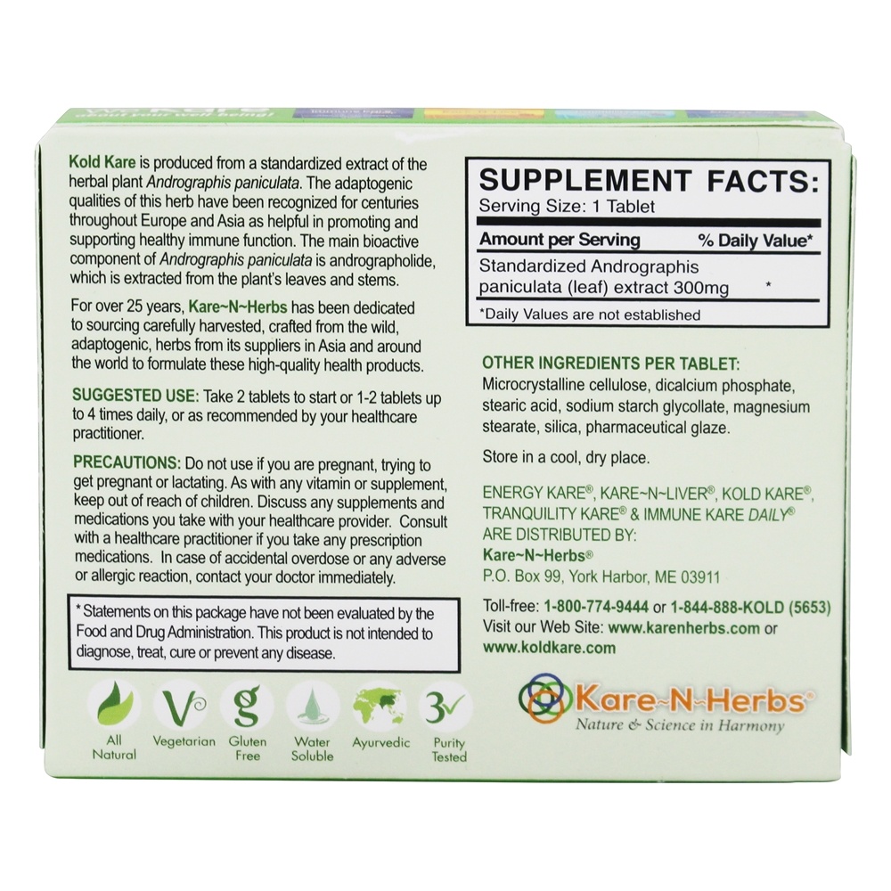 Kold Kare - 40 Tablets Kare-N-Herbs - Imagem 2