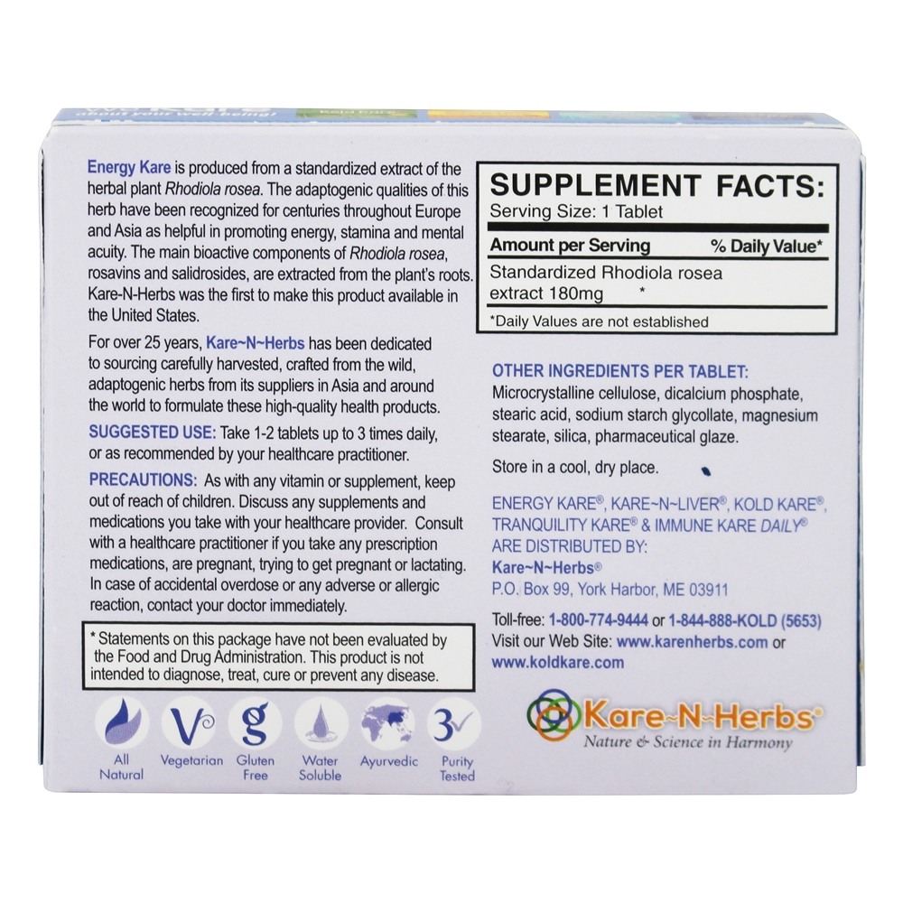 Kare de energia - 40 Tablets Kare-N-Herbs - Imagem 2