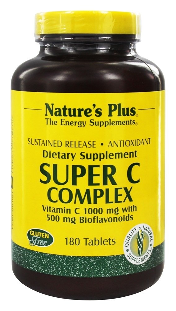 Liberação sustentada do complexo Super C 1000 mg. - 180 Tablets Natures Plus
