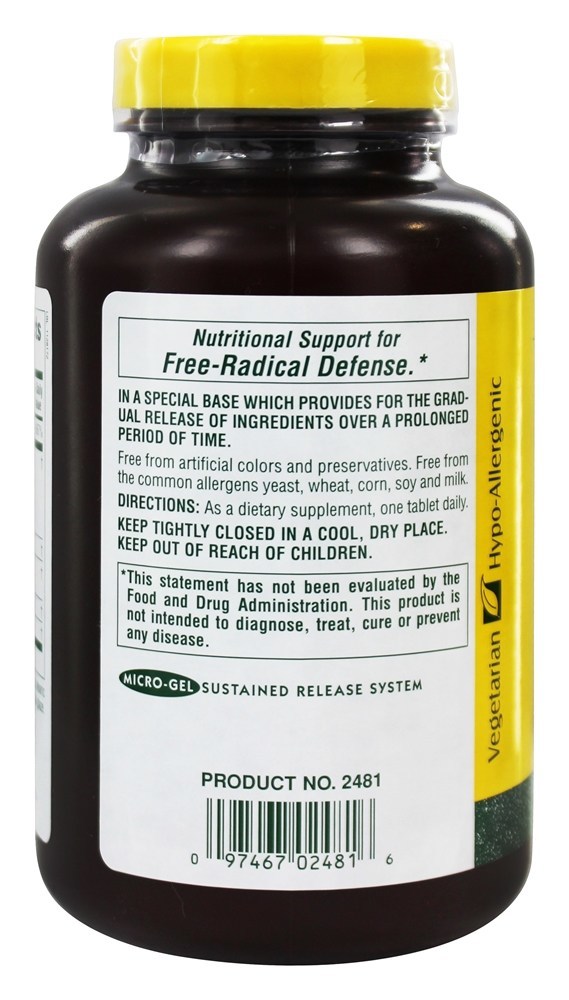 Liberação sustentada do complexo Super C 1000 mg. - 180 Tablets Natures Plus - Imagem 2