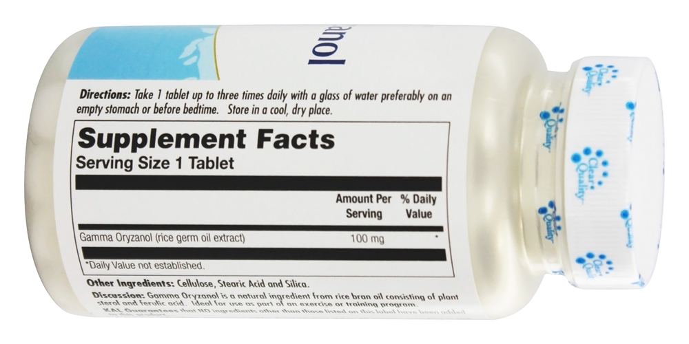 Gama Orizanol 100 mg. - 100 Tablets Kal - Imagem 2