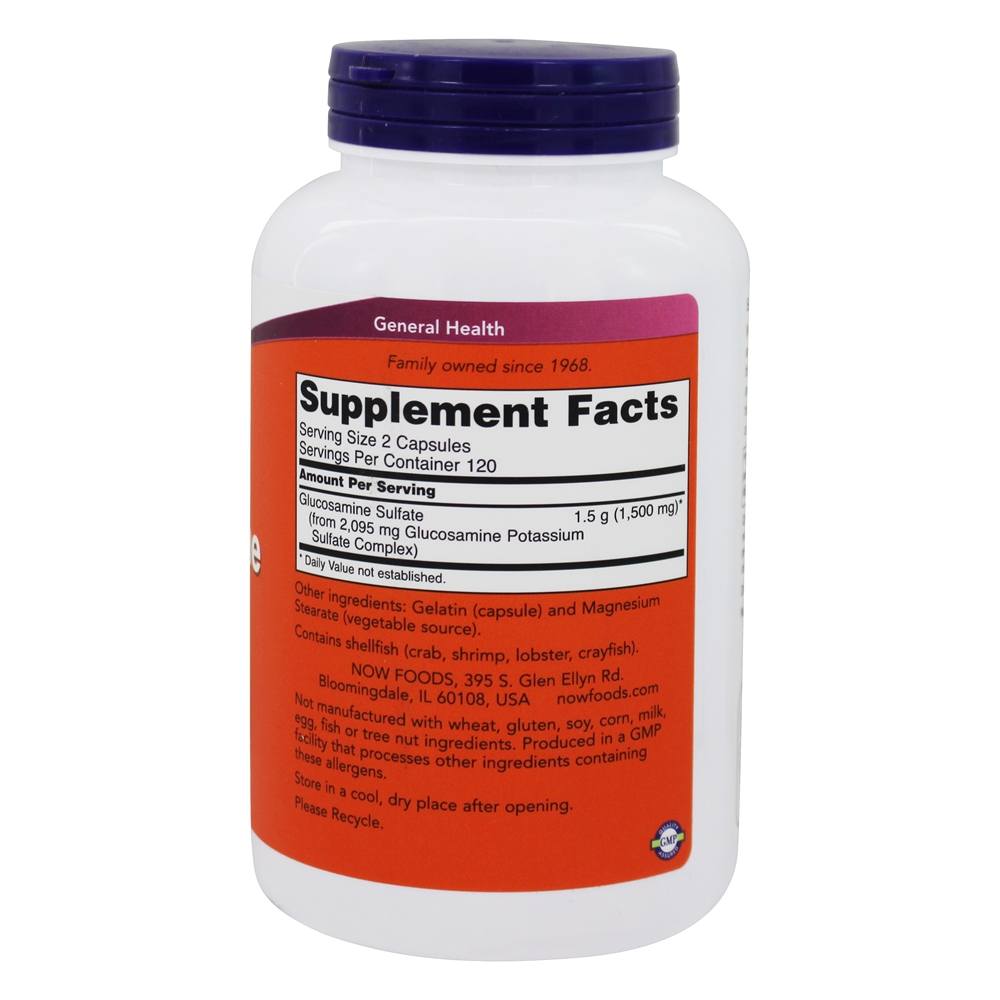 Sulfato de Glucosamina (Suporte Superior Conjunto) 750 mg. - Cápsulas 240 NOW Foods - Imagem 2
