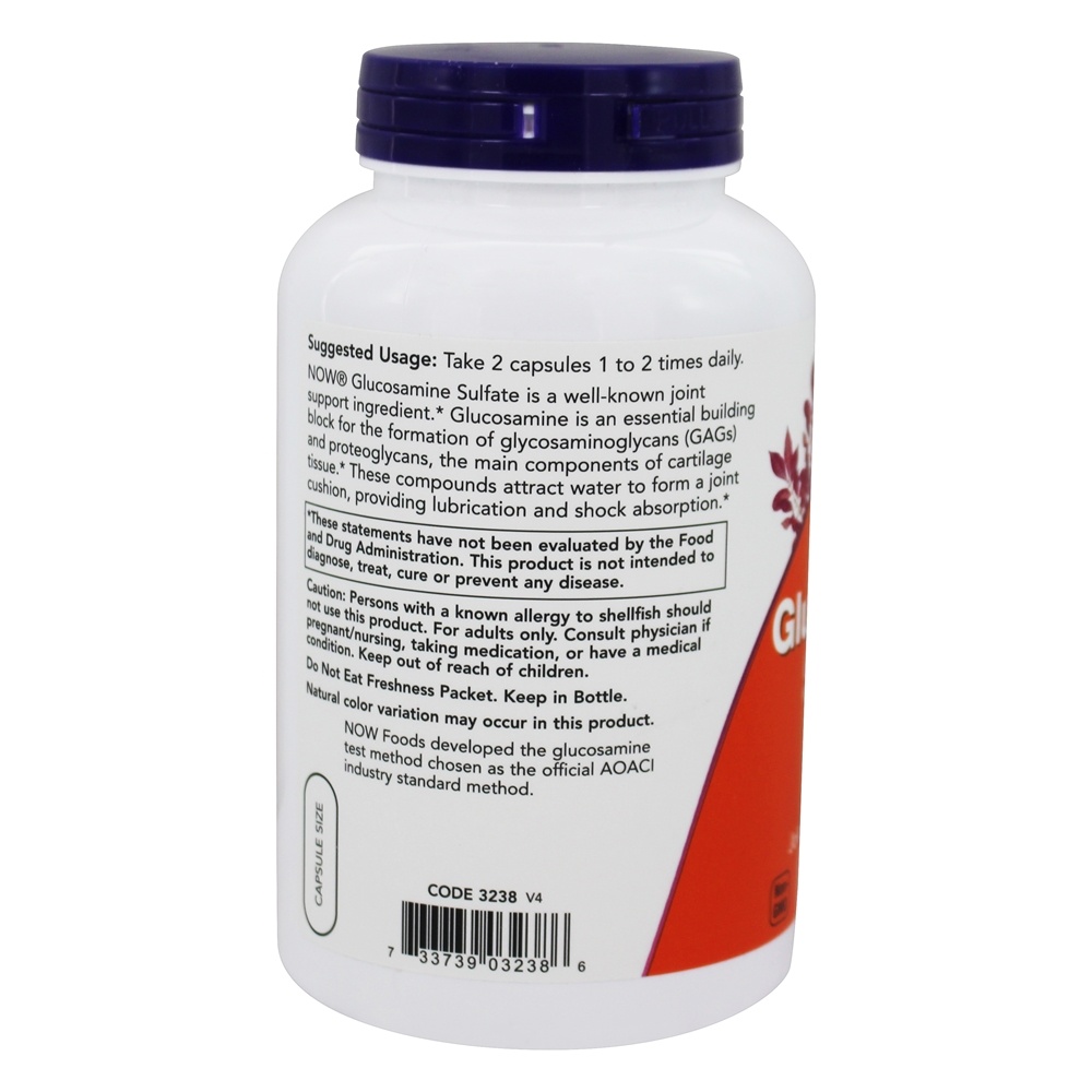 Sulfato de Glucosamina (Suporte Superior Conjunto) 750 mg. - Cápsulas 240 NOW Foods - Imagem 3