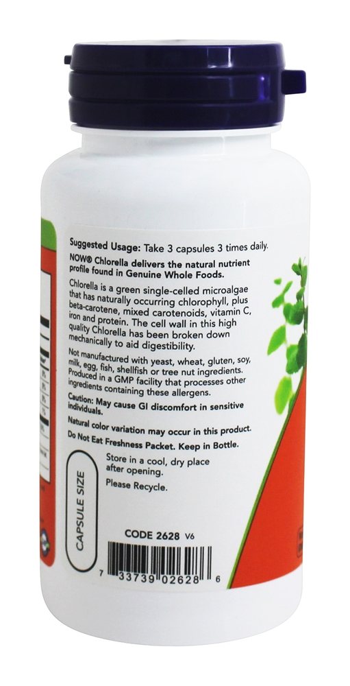 Chlorella 400 mg. - 100 Cápsula (s) vegetal (s) NOW Foods - Imagem 3