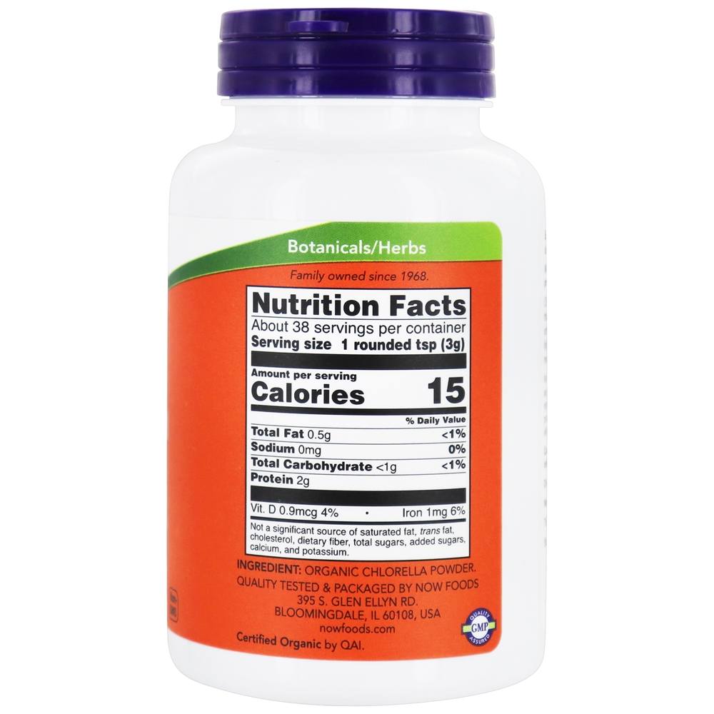 Chlorella orgânica Pure Pó - 4 oz. NOW Foods - Imagem 2