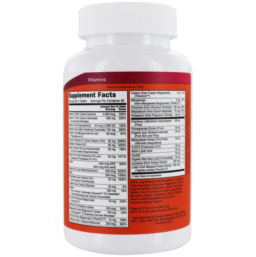 Vitamina Múltipla Eve Mulher - 180 Tablets NOW Foods - Imagem 2