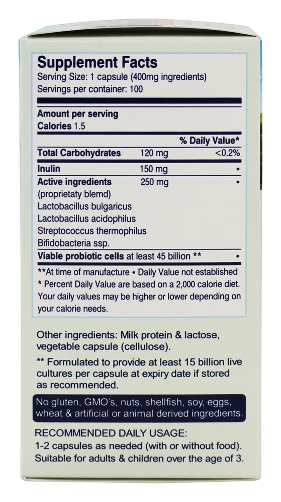 Probiotic + Prebiótico ACTIflora + para saúde imunológica e digestiva 45 Bilhões de UFC - 100 Cápsula (s) vegetal (s) Kendy USA - Imagem 2