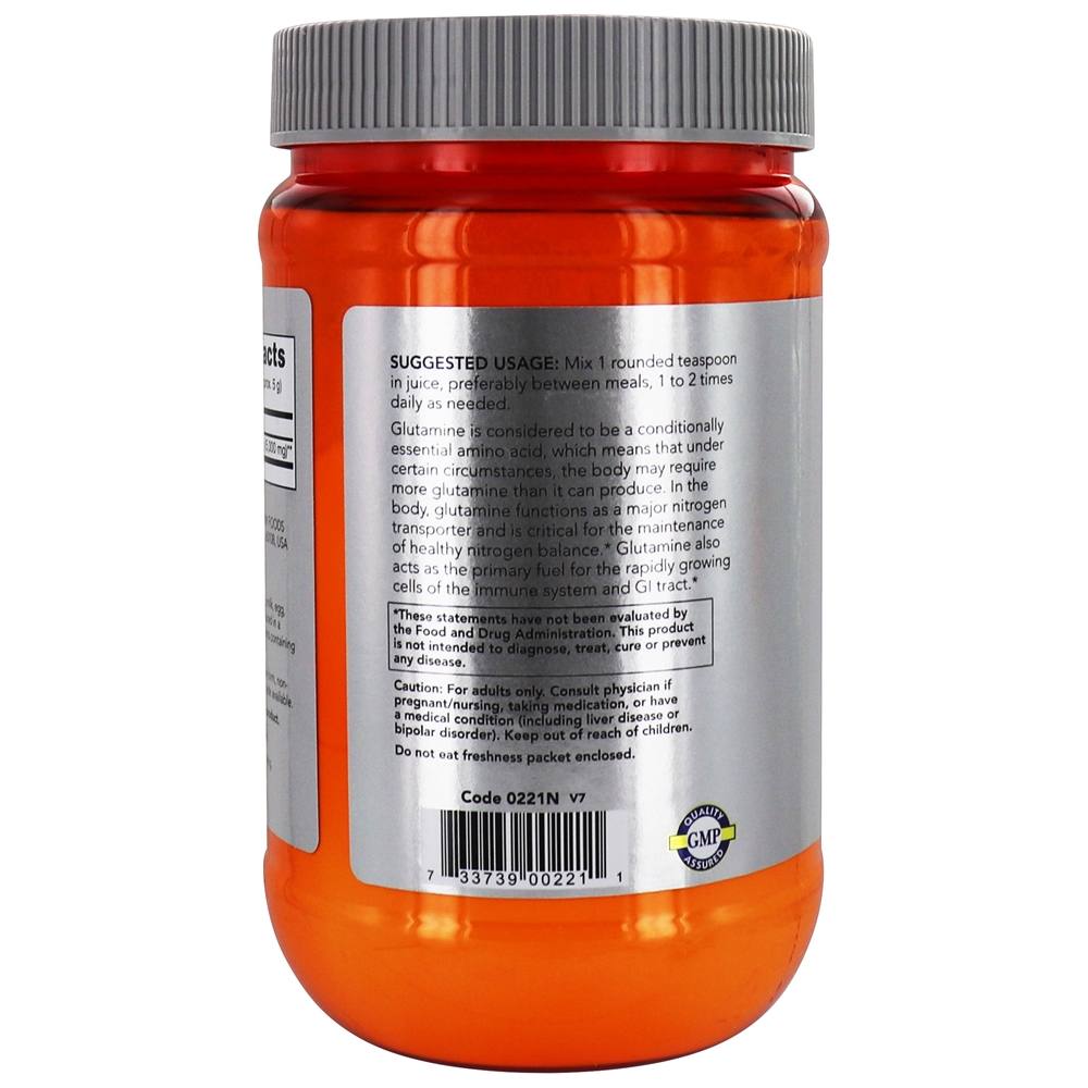 NOW Sports L-Glutamina em Pó - 1 lb. NOW Foods - Imagem 3