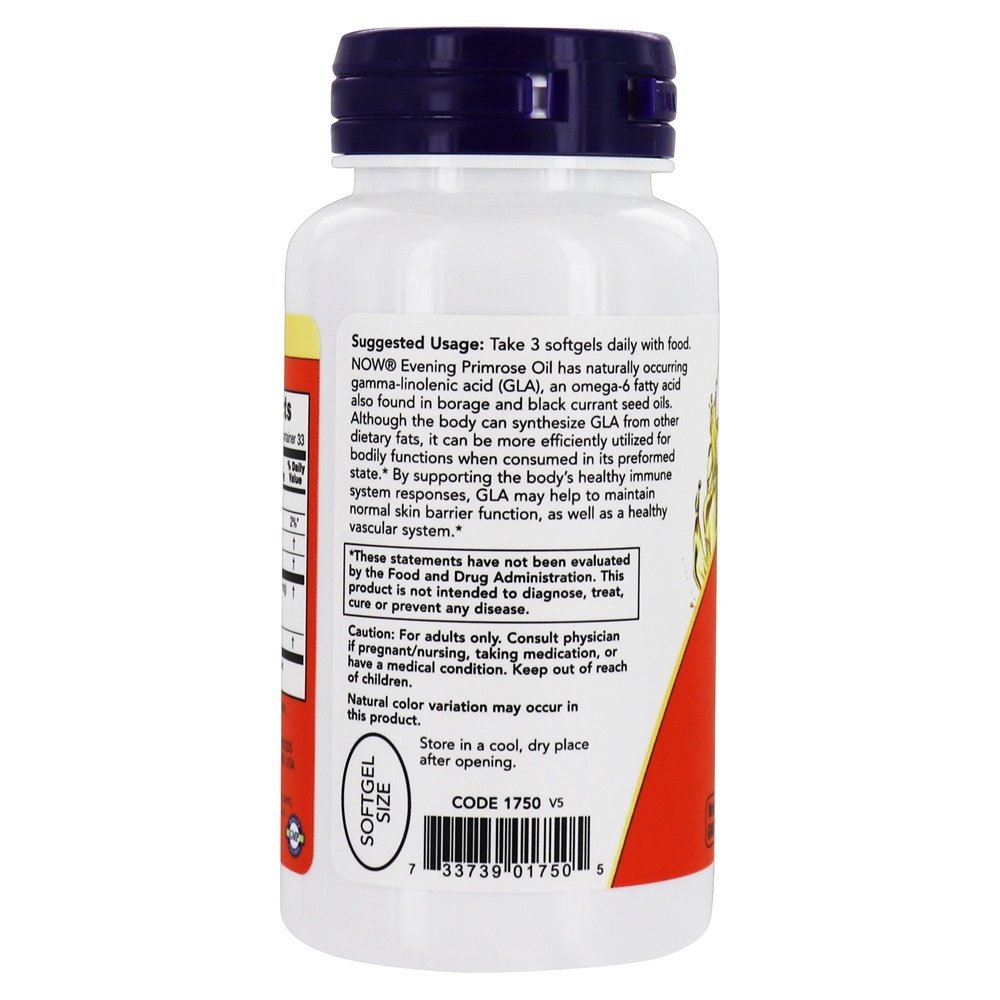 Óleo de Onagra 500 mg. - 100 Softgels NOW Foods - Imagem 3