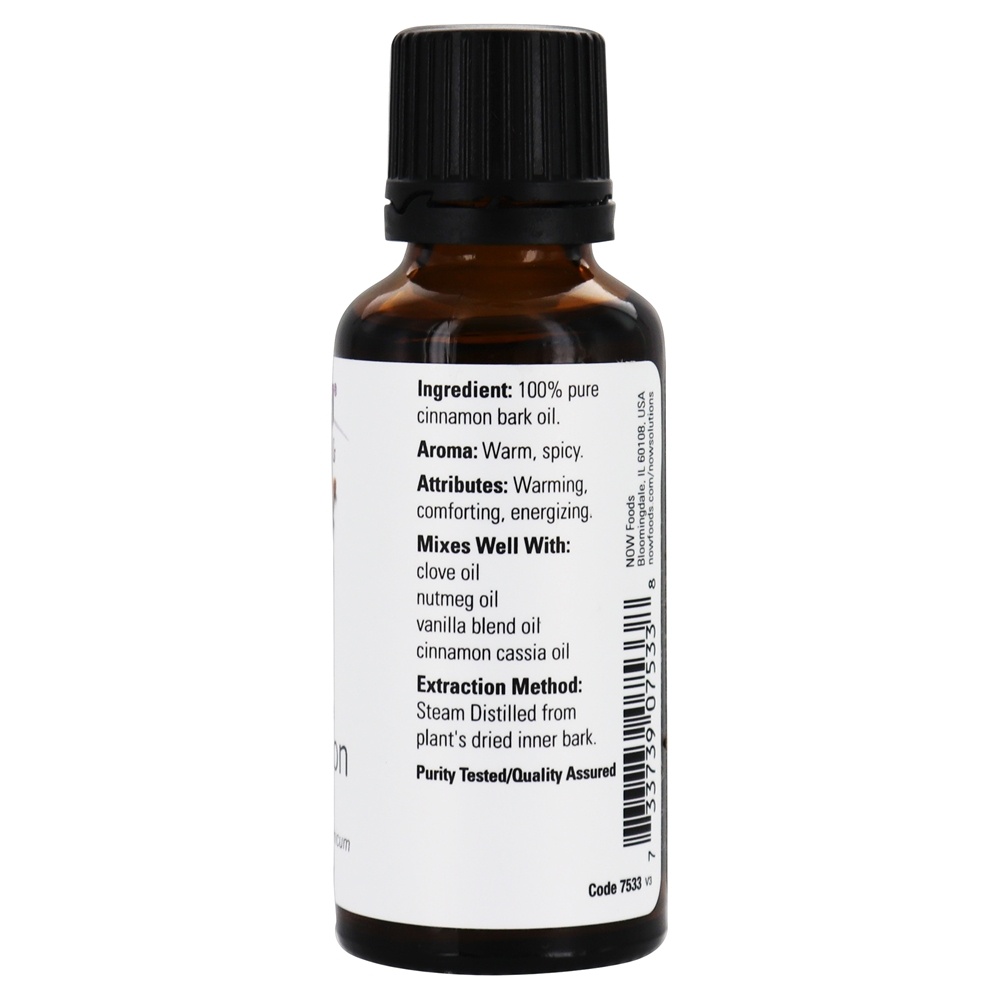 100 % Pure Óleo Essencial Casca De Canela - 1 fl. oz. NOW Foods - Imagem 2