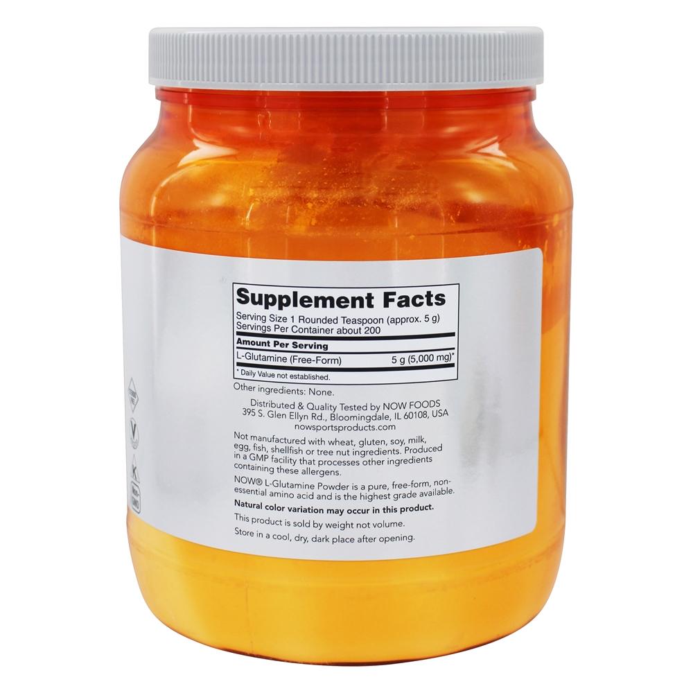 NOW Sports L-Glutamine Powder Aminoácidos - 35.3 oz. NOW Foods - Imagem 2