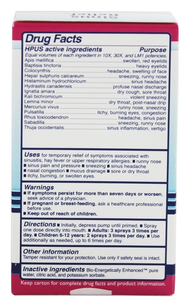 Medicina Natural Homeopática Sinus Relief - 2 oz. King Bio - Imagem 2