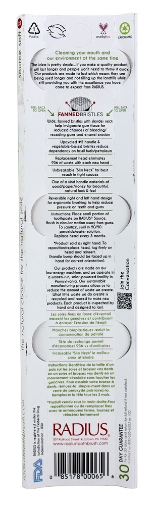 Cerdas macias da escova de dentes de origem Radius - Imagem 4