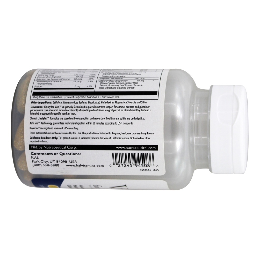 Virilidade Para Homens Fórmula Masculina Avançada - 60 Tablets Kal - Imagem 4