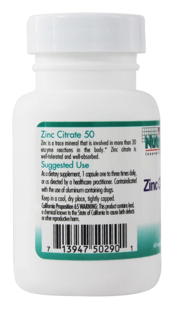 Citrato de Zinco 50 mg. - Cápsulas vegetarianas 60 Nutricology - Imagem 3