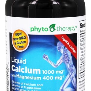 Cálcio Líquido 1000 mg com Magnésio 400 mg - 180 Softgels Phyto Therapy