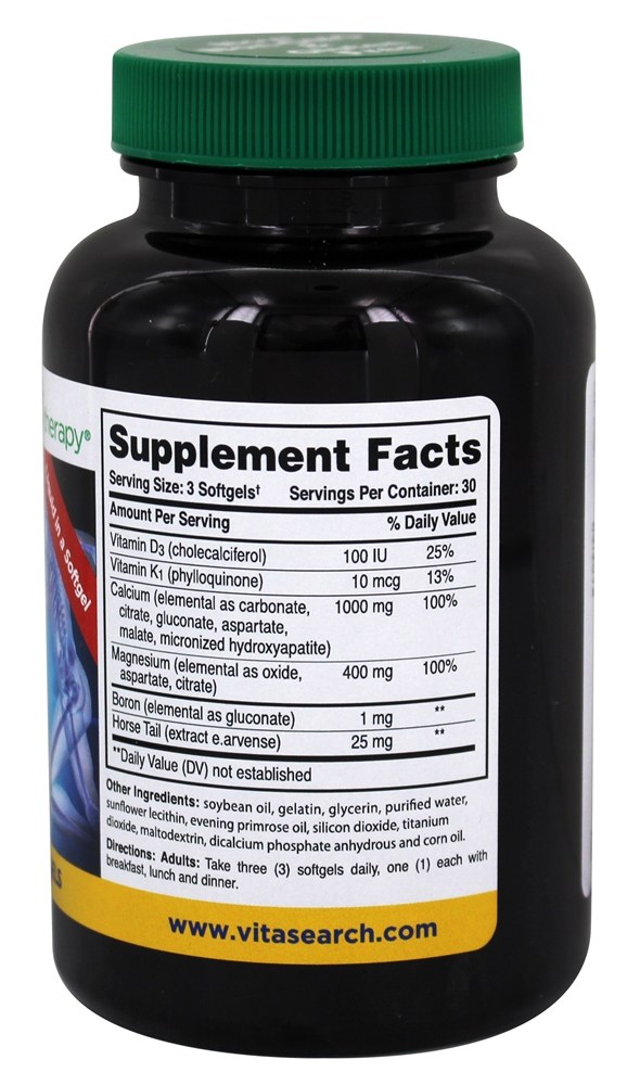 Cálcio Líquido 1000 mg com Magnésio 400 mg - 90 Softgels Phyto Therapy - Imagem 2