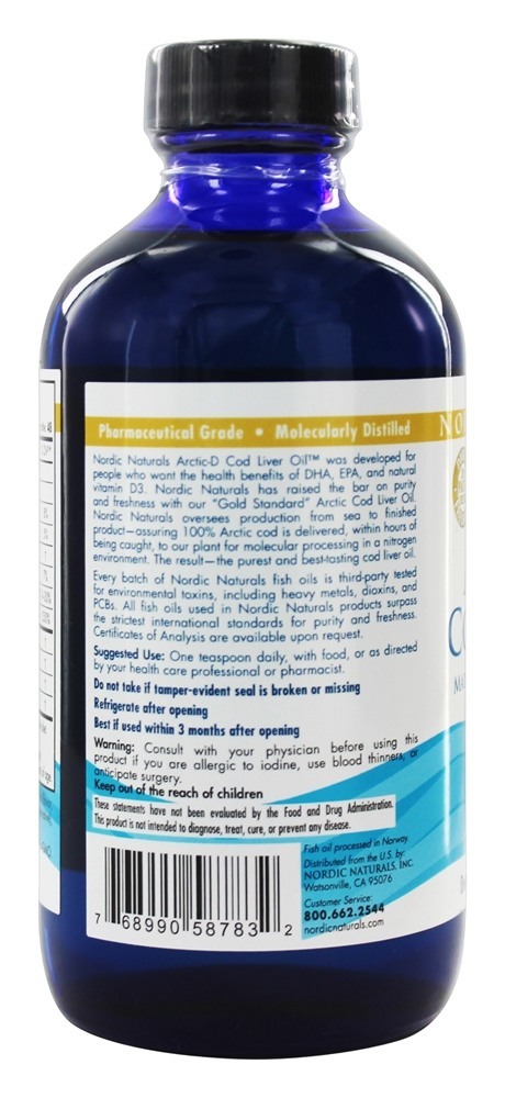 Arctic-D Óleo de Fígado de Bacalhau com Vitamina D Sabor Limão - 8 fl. oz. Nordic Naturals - Imagem 3