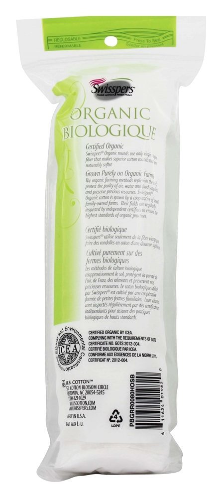 Rodadas de Algodão Orgânico Swisspers - 80 Almofadas Swisspers Premium Products - Imagem 2